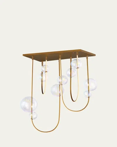 Studio M Dreamer 48" 4-light Rectilinear Led Chandelier In Natural Aged Brass