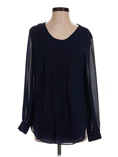 Pre-owned Studio M Long Sleeve Blouse In Blue