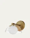 Studio M Mat Sanders Design From  Domain 1-light Wall Sconce - Clear/black Nickel In Natural Aged Brass