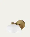 Studio M Mat Sanders Design From  Domain 1-light Wall Sconce - Frost/black Chrome In Natural Aged Brass