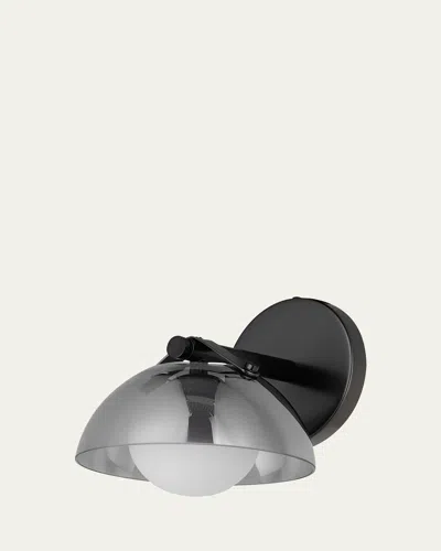 Studio M Mat Sanders Design From  Domain 1-light Wall Sconce - Smoke/brass In Black Chrome