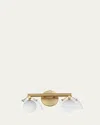 Studio M Mat Sanders Design From  Domain 2-light Wall Sconce - Clear/black In Natural Aged Brass