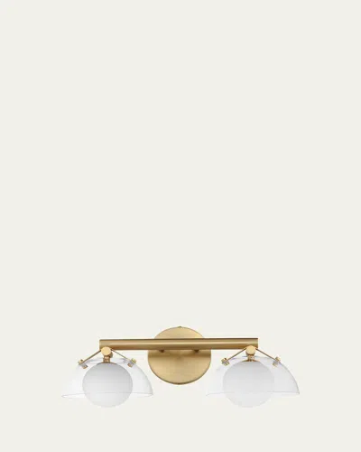 Studio M Mat Sanders Design From  Domain 2-light Wall Sconce - Clear/black In Natural Aged Brass