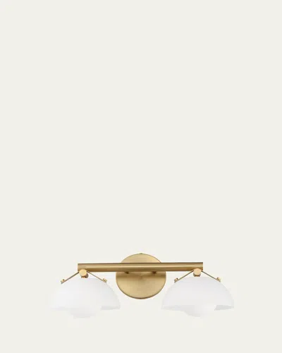 Studio M Mat Sanders Design From  Domain 2-light Wall Sconce - Frost/black In Natural Aged Brass