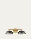Studio M Mat Sanders Design From  Domain 2-light Wall Sconce - Smoke/brass In Natural Aged Brass