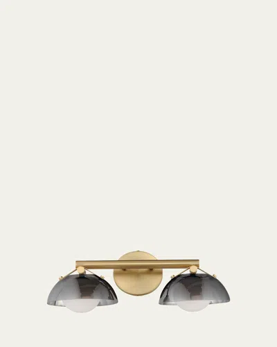 Studio M Mat Sanders Design From  Domain 2-light Wall Sconce - Smoke/brass In Natural Aged Brass