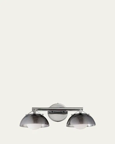 Studio M Mat Sanders Design From  Domain 2-light Wall Sconce - Smoke/brass In Polished Chrome