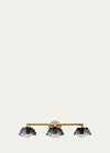 Studio M Mat Sanders Design From  Domain 3-light Wall Sconce - Smoke/brass In Natural Aged Bras