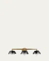 Studio M Mat Sanders Design From  Domain 3-light Wall Sconce - Smoke/brass In Natural Aged Brass