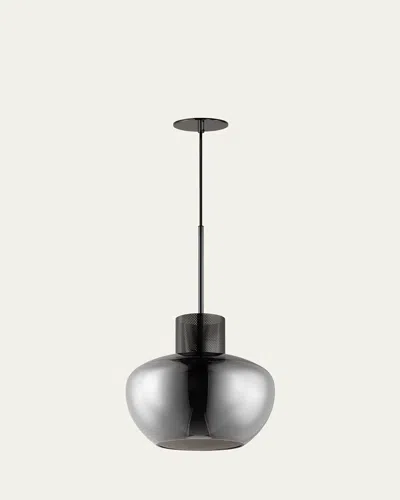 Studio M Mat Sanders Design From  Incognito 14" Pendant - Mirror Smoke/gunmetal In Black