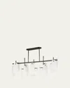 Studio M Megalith Alabaster Stone 47" 5-light Linear Chandelier In Gunmetal