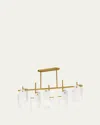 Studio M Megalith Alabaster Stone 47" 5-light Linear Chandelier In Natural Aged Brass