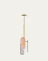 Studio M Megalith Dichroic Glass 17" Pendant Light In Natural Aged Brass