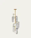 Studio M Megalith Mirror Smoke Glass 42" 5-light Vertical Chandelier In Natural Aged Brass