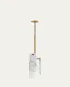 Studio M Megalith Stone Alabaster 30" Pendant In Natural Aged Brass