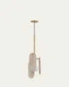 Studio M Megalith Stone Rose Jade 30" Pendant In Natural Aged Brass