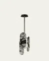 Studio M Nina Magon Design From  Megalith Stem Hung Pendant Striae Arya In Gunmetal