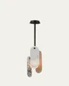 Studio M Nina Magon Design From  Megalith Stem Hung Pendant Various Stone In Brushed Bronze