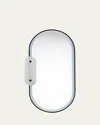 Studio M Nina Magon Design From  Stonewall White Alabaster Led Mirror In Black