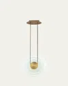 Studio M Nina Magon Design From  Stratum 1-light Led Pendant In Natural Aged Brass