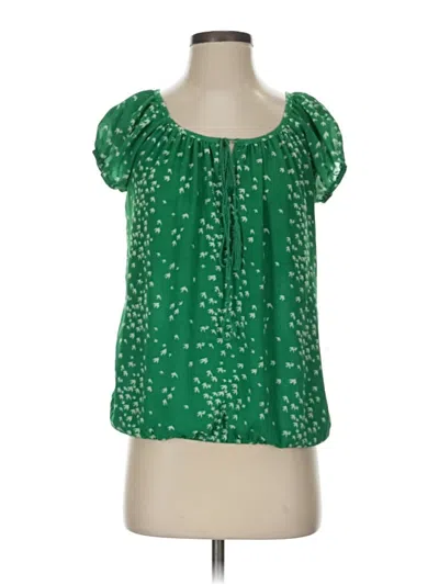 Pre-owned Studio M Short Sleeve Blouse In Green