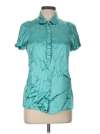 Pre-owned Studio M Short Sleeve Blouse In Teal