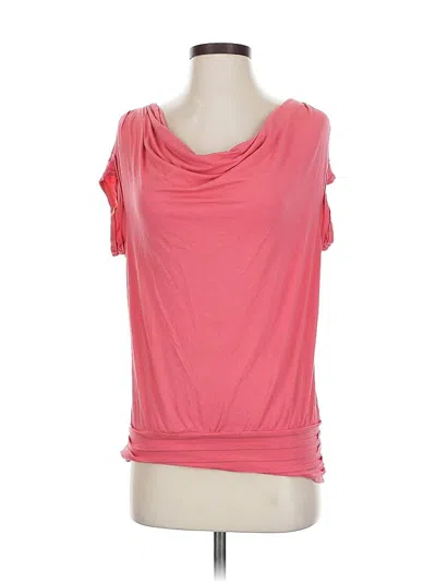 Pre-owned Studio M Short Sleeve Top Pink Cowl Neck Tops