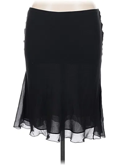 Pre-owned Studio M Silk Skirt In Black