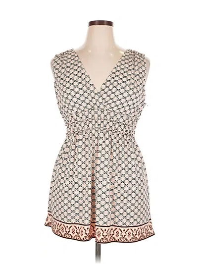 Pre-owned Studio M Sleeveless Blouse In White