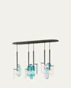 Studio M X Nina Magon Design From  Megalith 5-light Pendant Dichroic Glass In Dichroic Glass