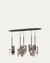 Studio M X Nina Magon Design From  Megalith 5-light Pendant Striae Arya In Gunmetal