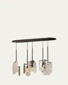 Studio M X Nina Magon Design From  Megalith 5-light Pendant Various Stone In Brushed Bronze