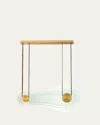 Studio M X Nina Magon Design From  Stratum 2-light Led Pendant In Natural Aged Brass