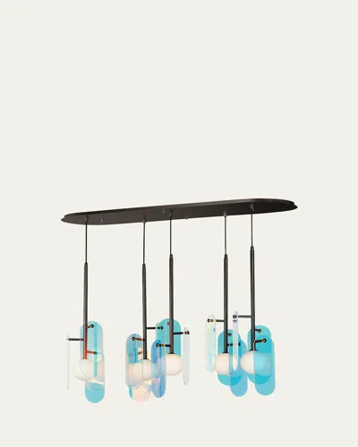Studio M X Nina Magon Megalith 5-light Dichroic Glass Pendant Light In Black
