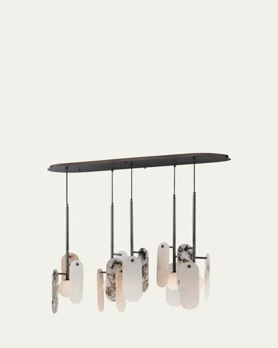 Studio M X Nina Magon Megalith 5-light Stone Pendant Light In Gunmetal