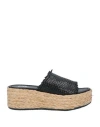 Studio Mode Woman Espadrilles Black Size 10 Leather