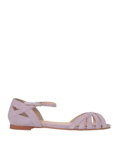 Studio Mode Woman Sandals Lilac Size 8 Leather In Purple