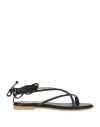 Studio Mode Woman Thong Sandal Black Size 7 Textile Fibers