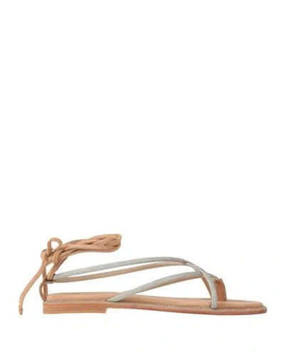 Studio Mode Woman Thong Sandal Grey Size 6 Textile Fibers
