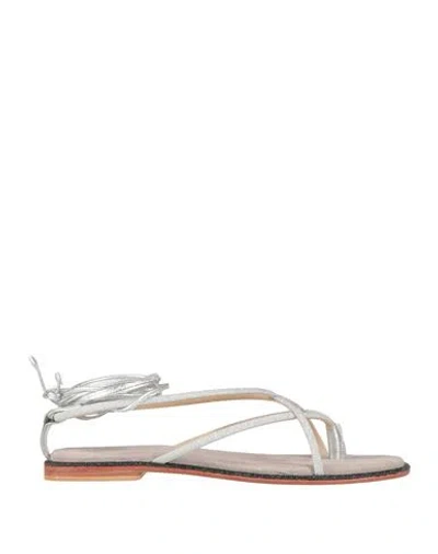 Studio Mode Woman Thong Sandal Light Grey Size 10 Textile Fibers