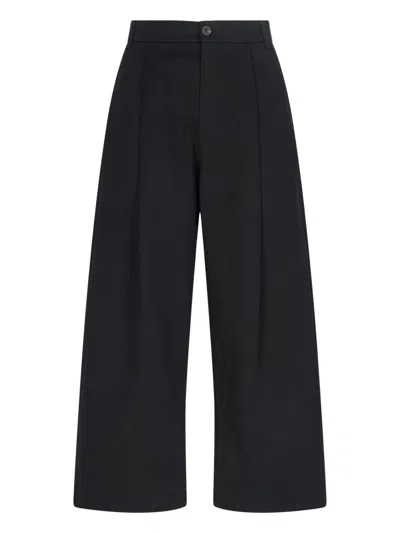 Studio Nicholson 100% Cotton Trousers In Black