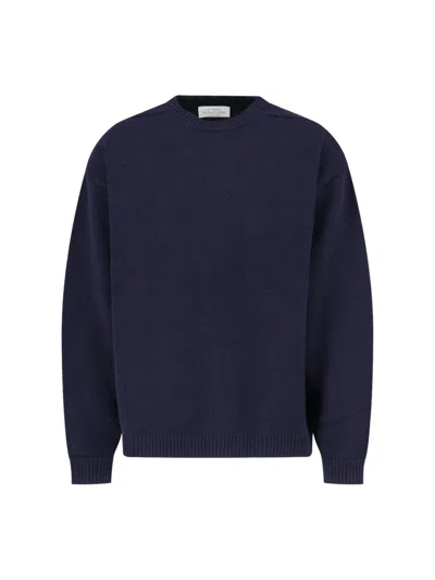 Studio Nicholson 100% Lana D'agnello Wool Sweater In Navy