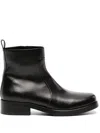 Studio Nicholson Square Leather Ankle Boots In Black