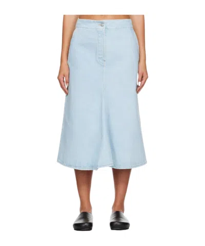 Studio Nicholson A-line Denim Cotton Skirt