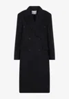 Studio Nicholson Aber Double-breasted Oversized Coat In Black
