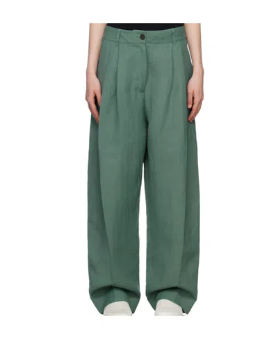 Studio Nicholson Acuna High Waist Casual Pants In Green