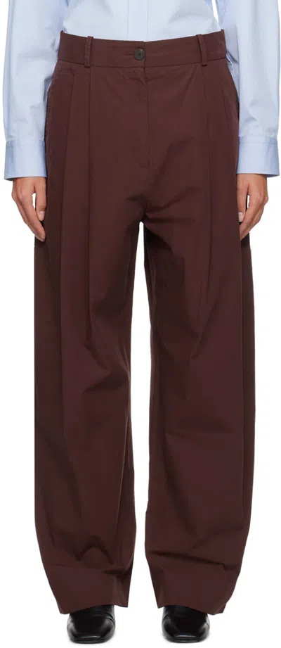 Studio Nicholson Acuna High Waist Casual Pants In Compote