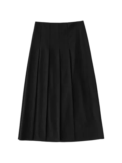 Studio Nicholson Messina Gathered Midi Skirt In Black