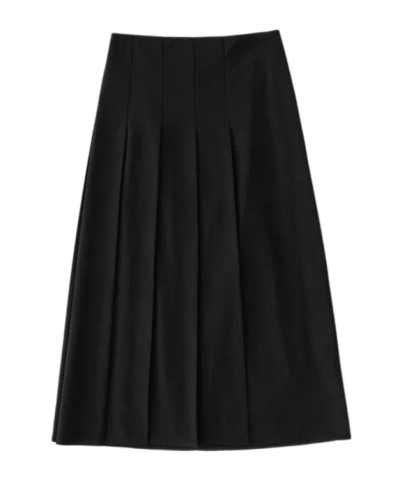 Studio Nicholson Agat Pleated Midi Skirt In Multi