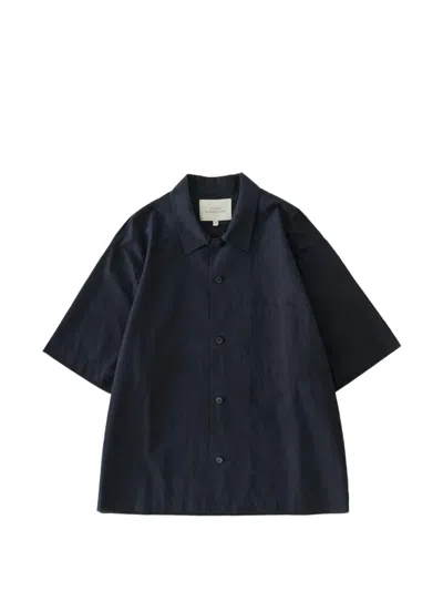 Studio Nicholson Agios Chest-pocket Shirt In Black